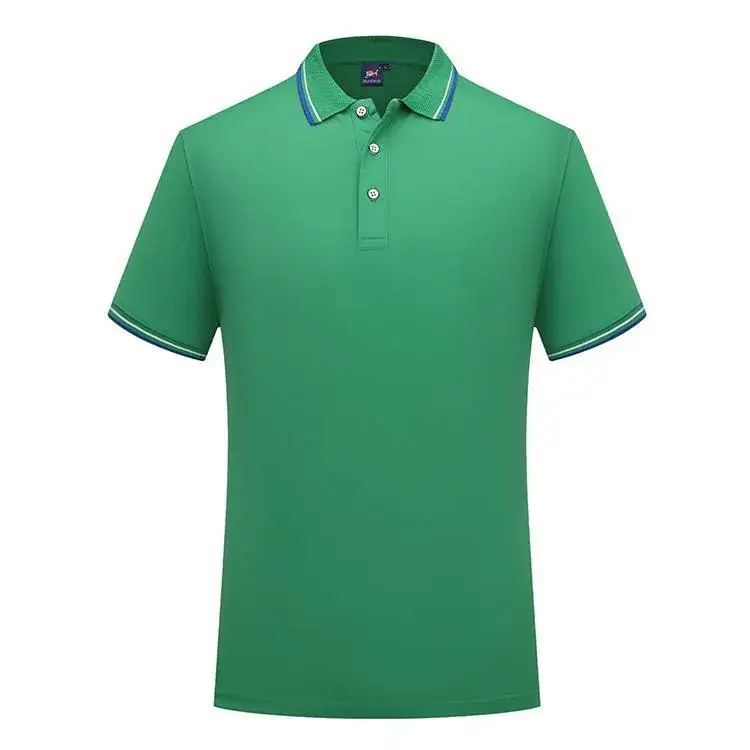 Men Green Polo Shirt with White Trim - Image 8