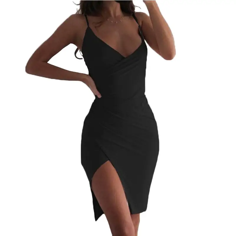 White Silk Split Skirt Dress for Women - Image 7
