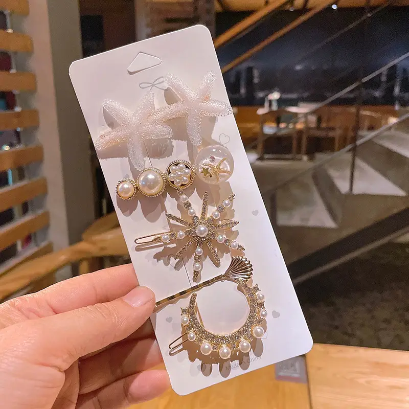 2020 New Set Small Hairpins with Pearl & Crystal Decor - Image 6
