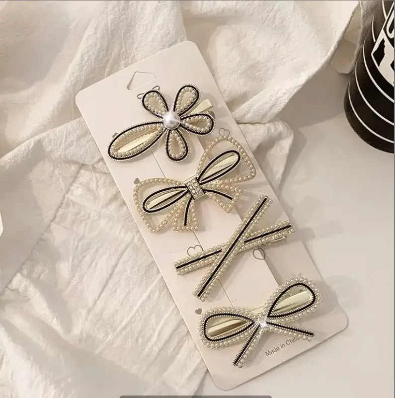 2020 New Set Small Hairpins with Pearl & Crystal Decor - Image 7