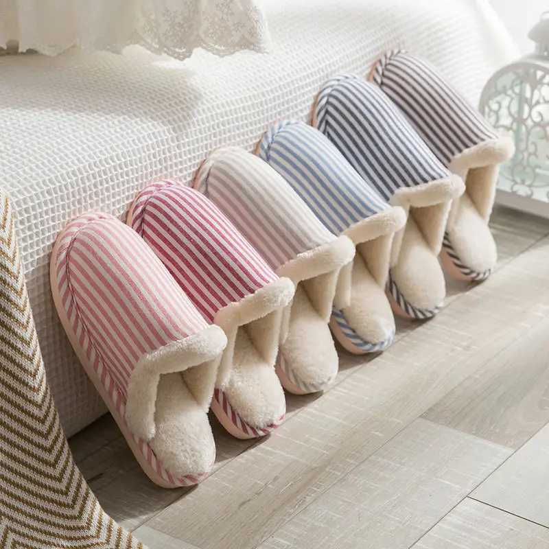 Cixi Cotton Slippers for Women Spring and Autumn Home Use Winter Indoor Non-slip Home Warm Winter Fur Plush Couple Men