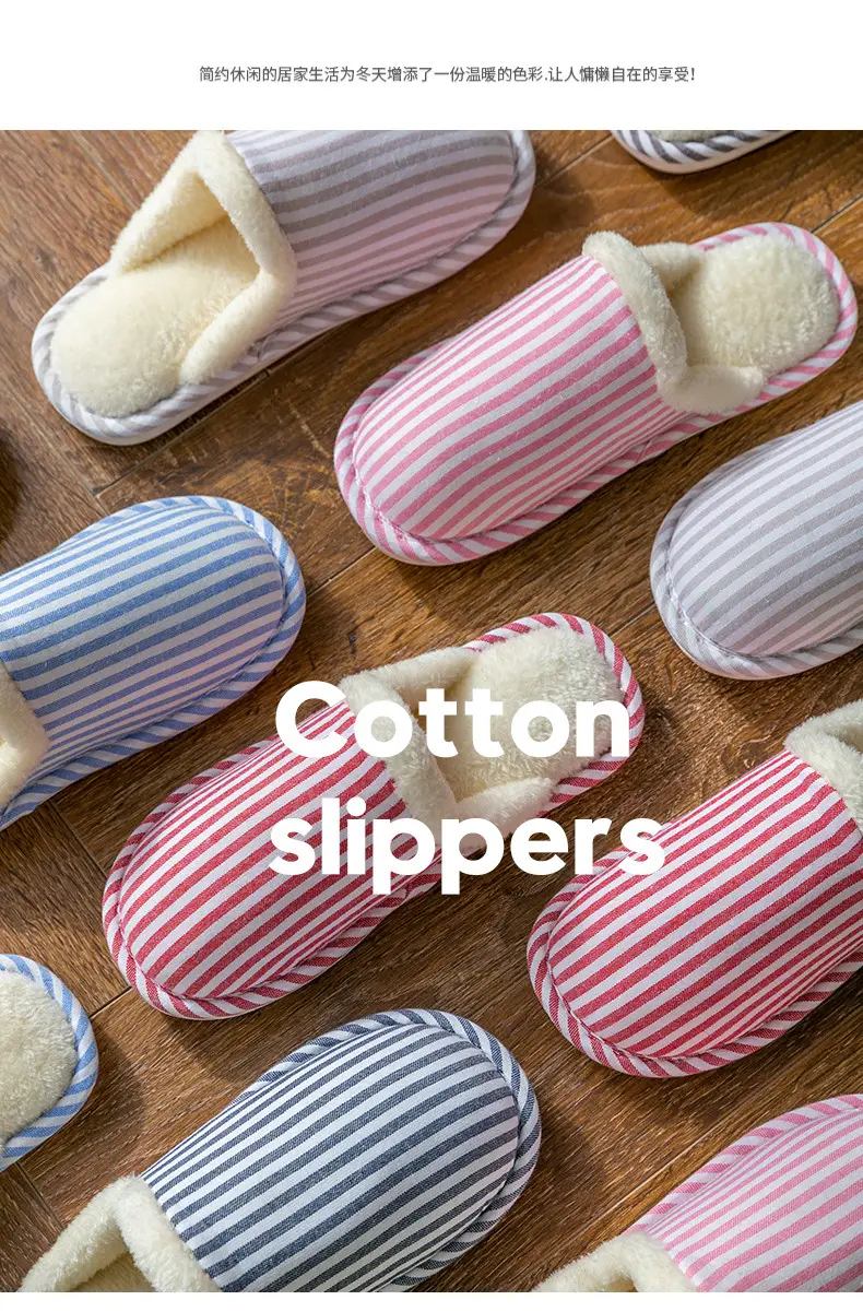 Cixi Cotton Slippers for Women Spring and Autumn Home Use Winter Indoor Non-slip Home Warm Winter Fur Plush Couple Men — feature 19