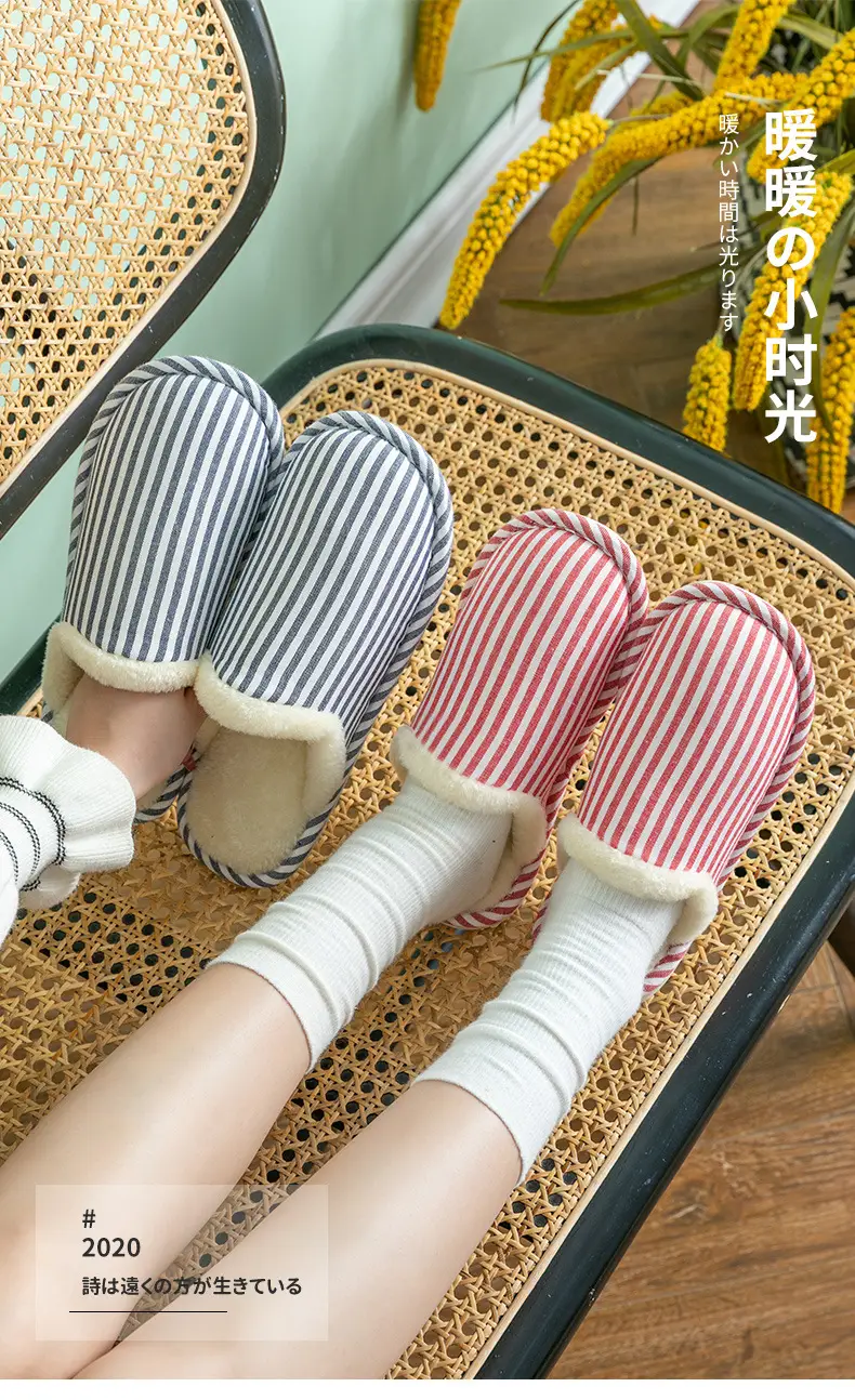 Cixi Cotton Slippers for Women Spring and Autumn Home Use Winter Indoor Non-slip Home Warm Winter Fur Plush Couple Men — feature 2