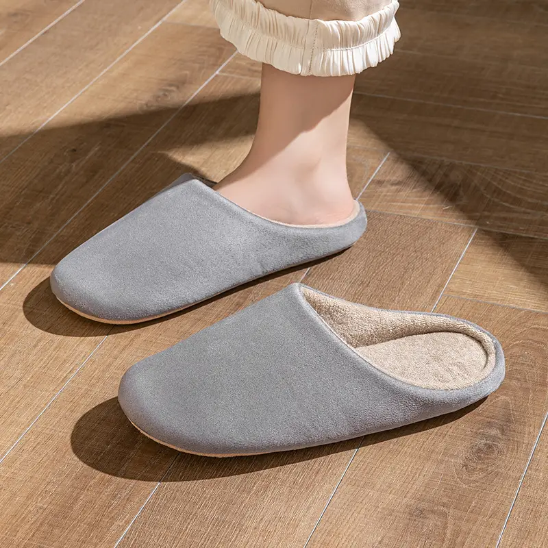 Cixi Cotton Slippers for Women Spring and Autumn Home Use Winter Indoor Non-slip Home Warm Winter Fur Plush Couple Men