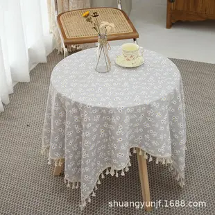 Gardenia Hollow-Out Pure Cotton Crochet Rectangular Tablecloth, Plaid Lace Round Tablecloth, Background Cloth, Lace Tablecloth — feature 8