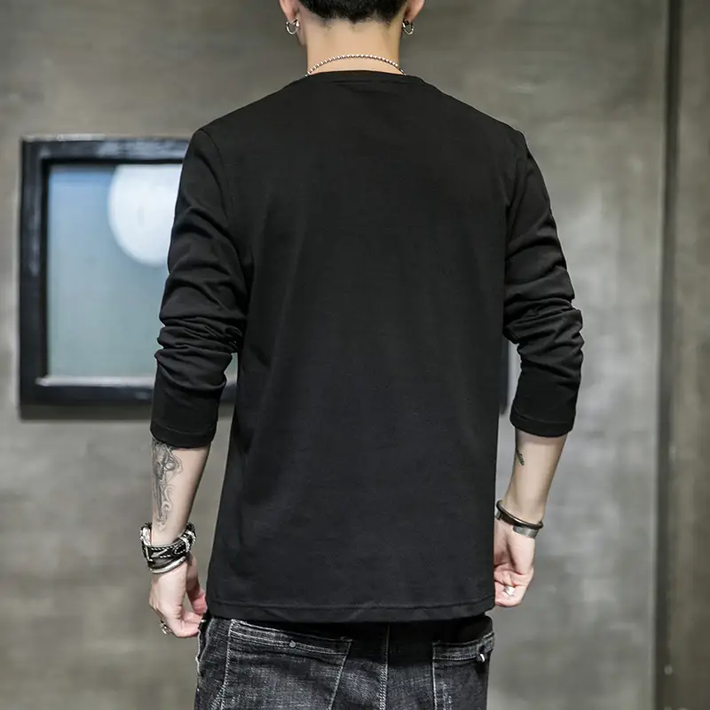 Men Long Sleeve Graphic T-Shirt White 2023