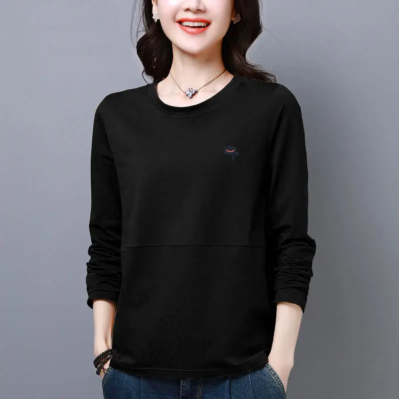 100kg Plus Size Women Korean Long Sleeve T-Shirt Red