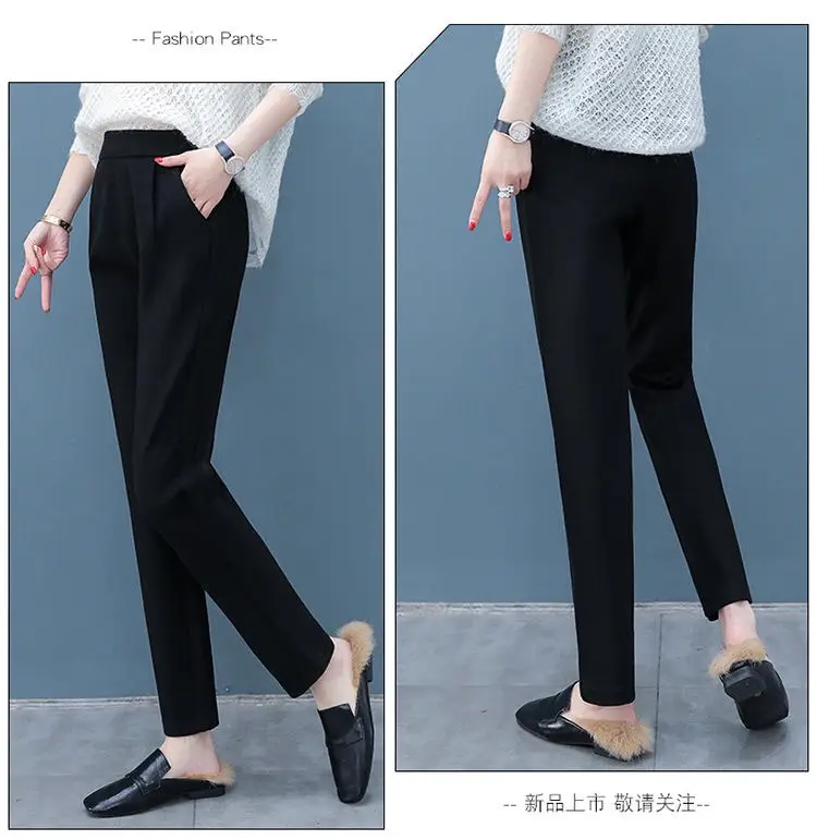 Women Woolen High Waist Slimming Pants Beige — feature 15