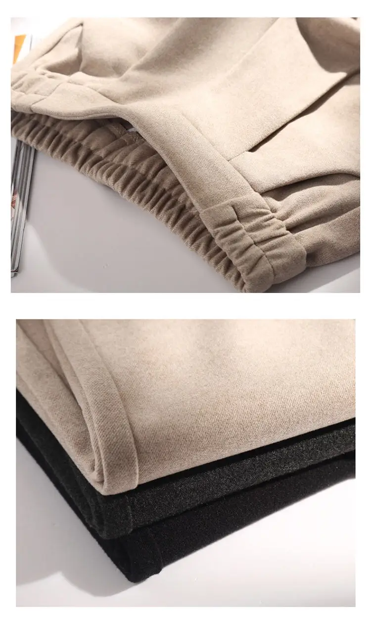 Women Woolen High Waist Slimming Pants Beige — feature 17