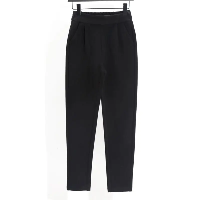 Women Woolen High Waist Slimming Pants Beige