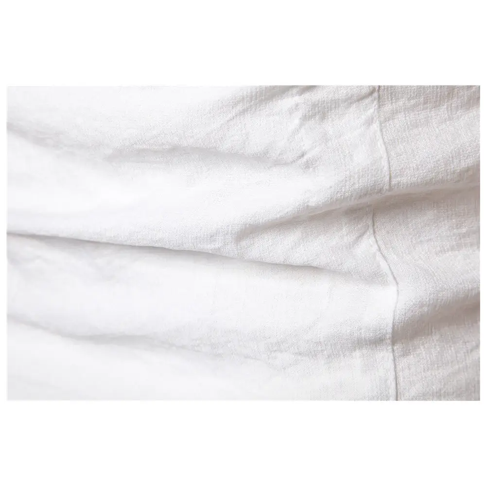 Men Chinese Style Button Down Shirt Light Grey Short Sleeve — feature 15