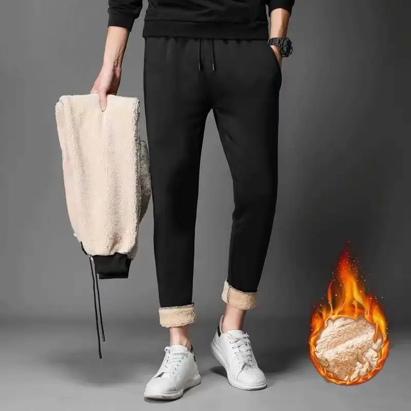 Men's Fleece Lined Winter Pants Thickened All-match - Image 4