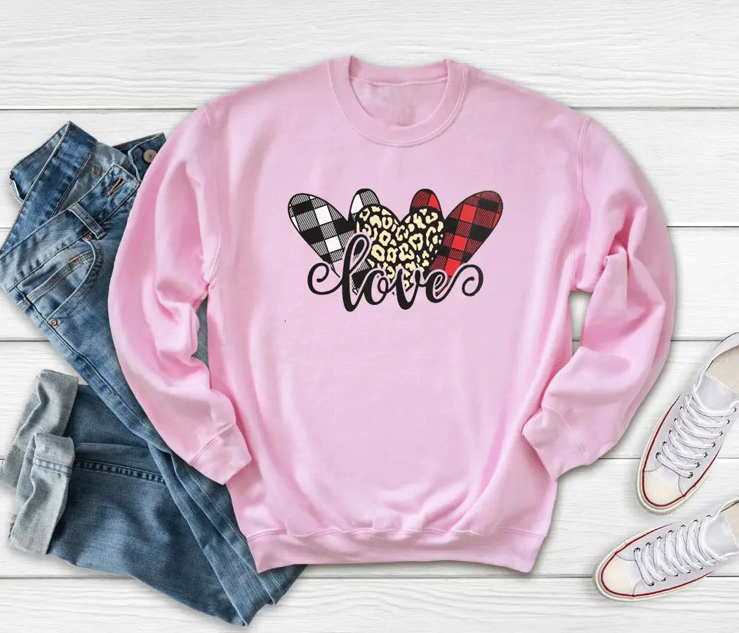 Pink Love Butterfly Crewneck Sweatshirt