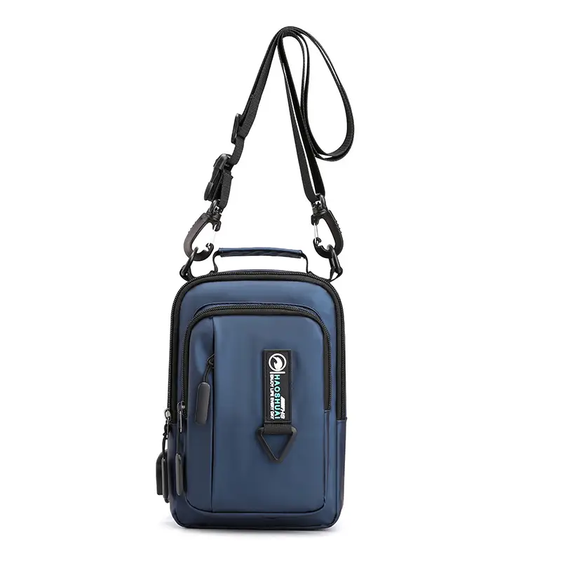 Men's Waterproof Shoulder Messenger Bag Black Multi-Functional - Image 6