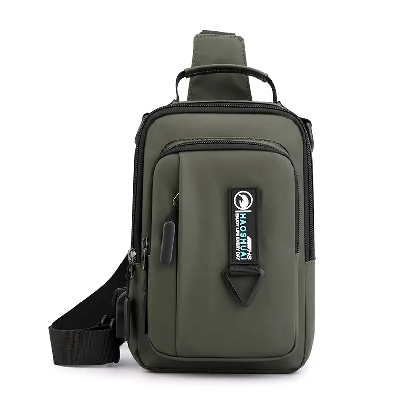 Men's Waterproof Shoulder Messenger Bag Black Multi-Functional - Image 2