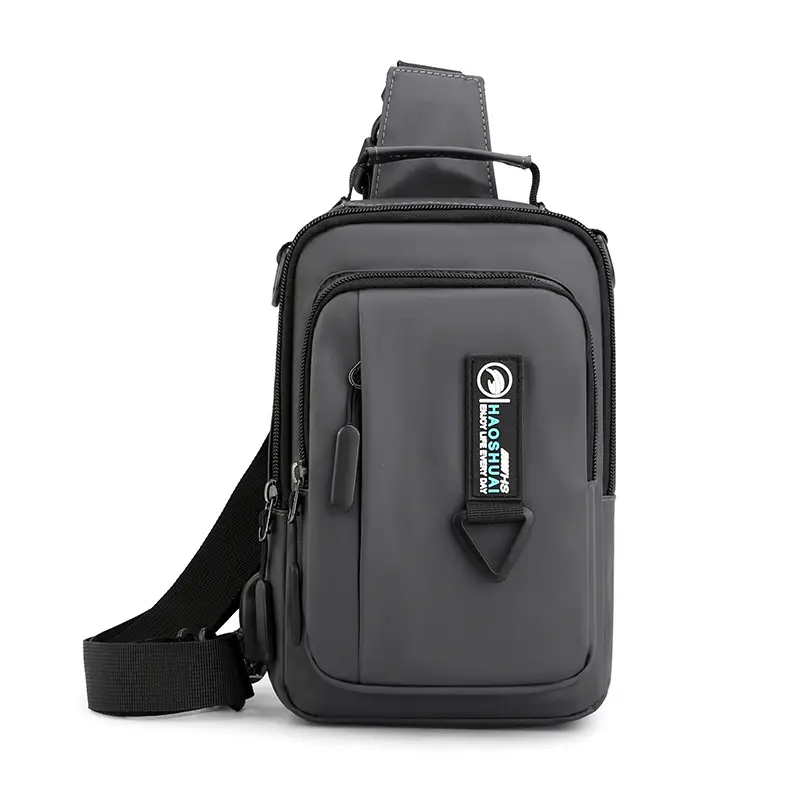 Men's Waterproof Shoulder Messenger Bag Black Multi-Functional - Image 3
