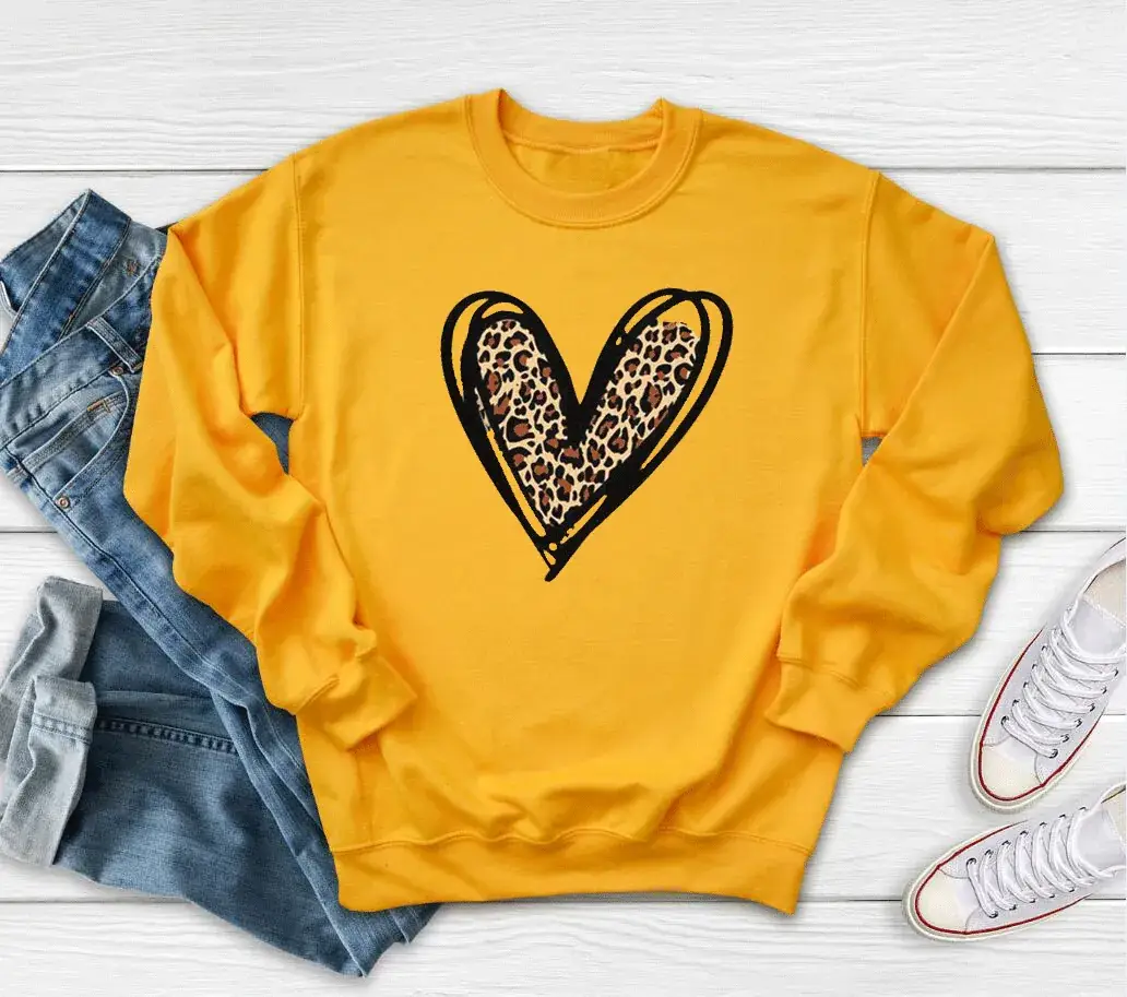 Pink Leopard Print Crewneck Sweatshirt - Image 2