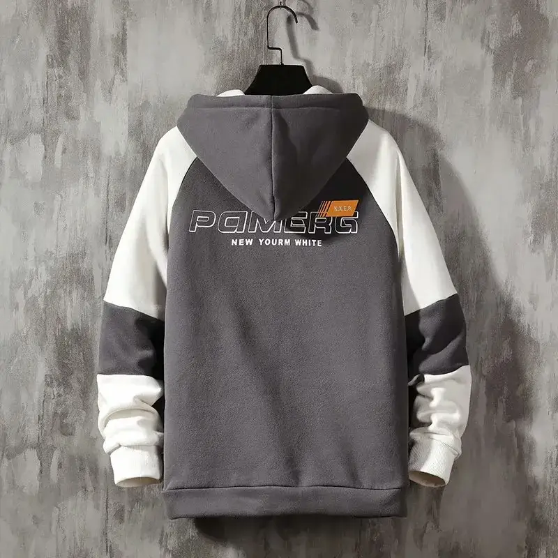 Men's Grey White Fleece Hoodie 12 Design