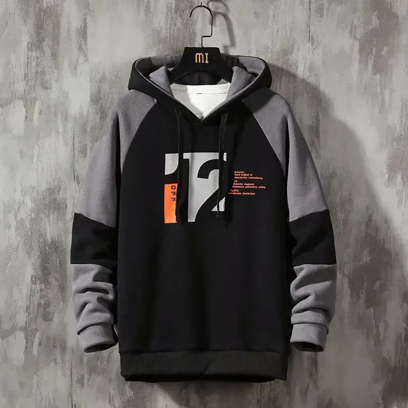 Men's Grey White Fleece Hoodie 12 Design