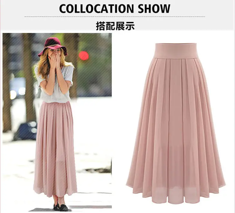 Black Pleated High Waist Skirt for Women Spring Summer — feature 4
