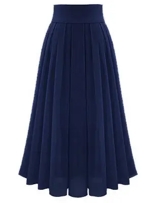Black Pleated High Waist Skirt for Women Spring Summer - Image 4
