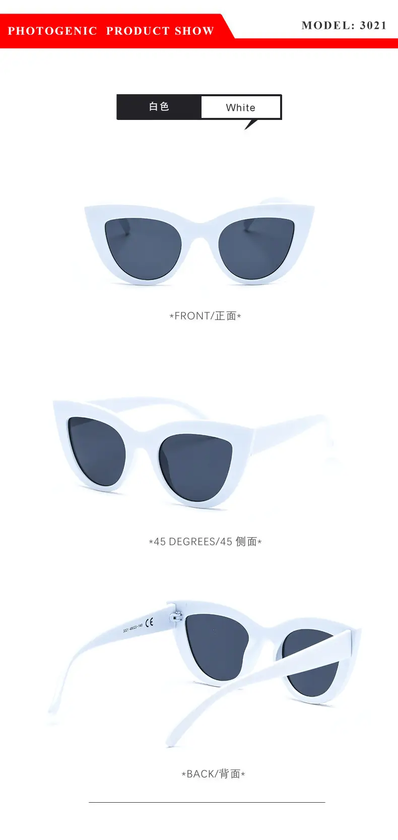 Women's Cat-Eye Sunglasses Anti-Ultraviolet Black — feature 9