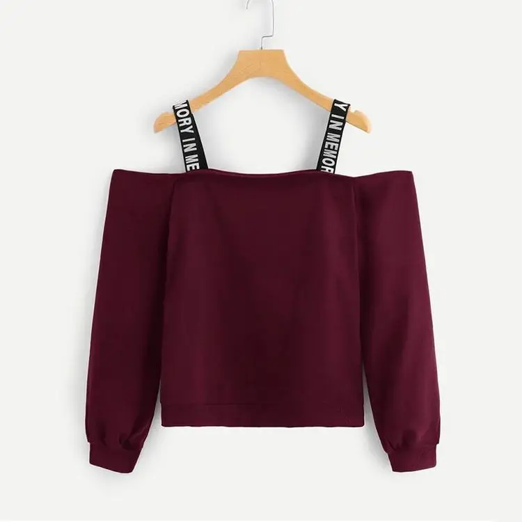 Women's Long Sleeve Sweater with Elastic Strap Solid Green