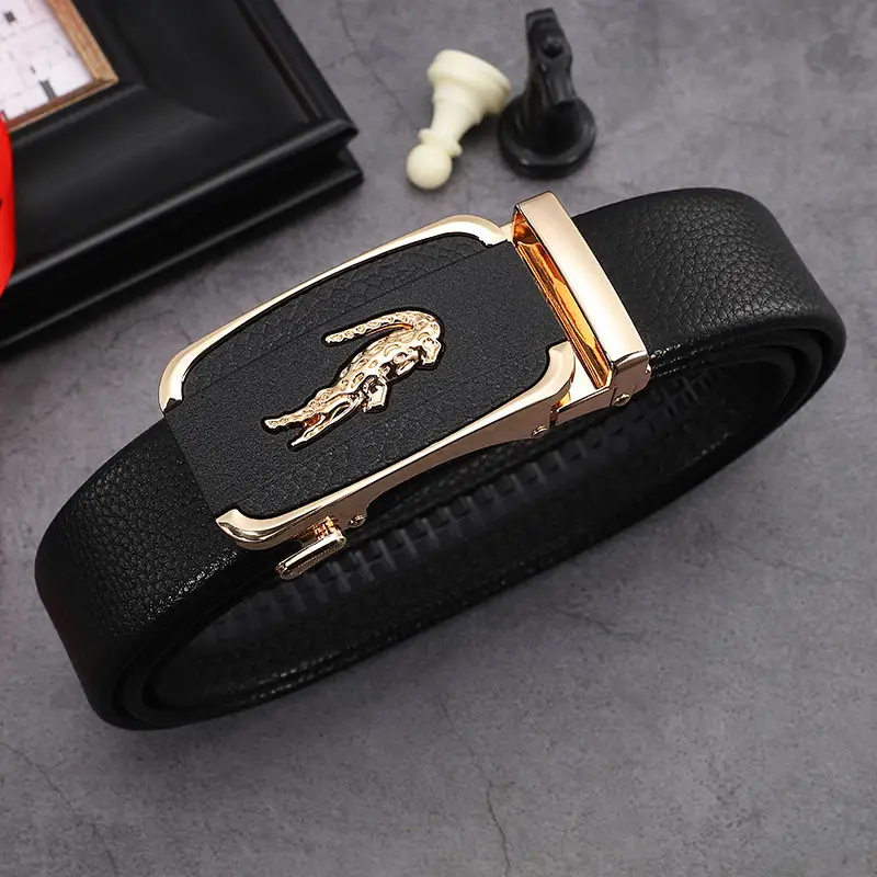 Men's Black Crocodile Belt Automatic Buckle Wholesale - Image 4