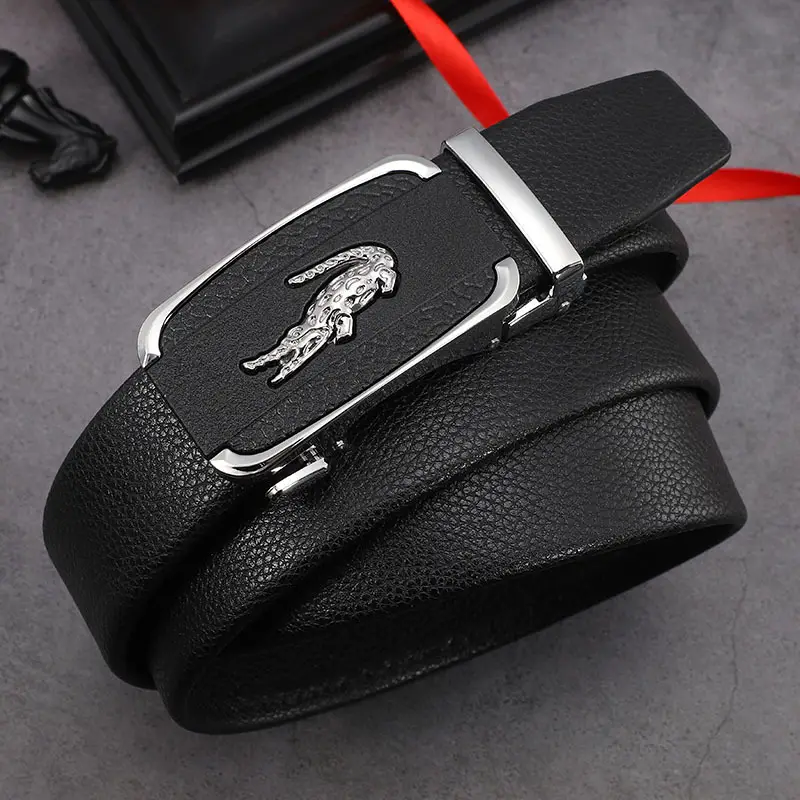 Men's Black Crocodile Belt Automatic Buckle Wholesale - Image 5