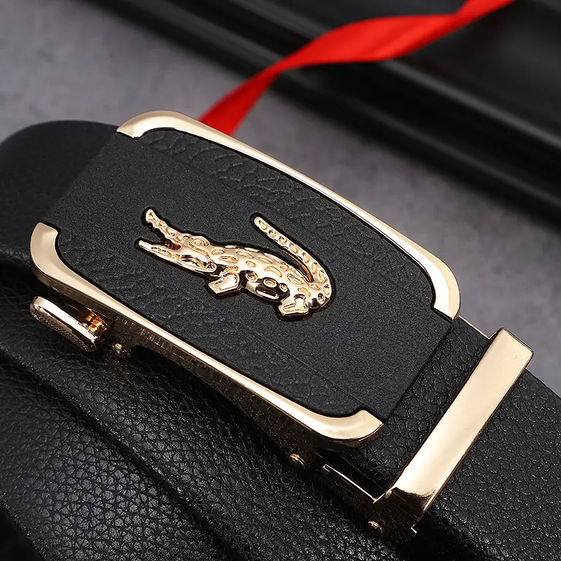 Men's Black Crocodile Belt Automatic Buckle Wholesale - Image 2