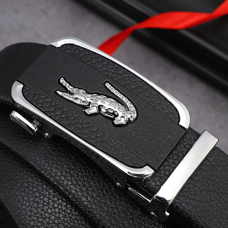 Men's Black Crocodile Belt Automatic Buckle Wholesale - Image 3