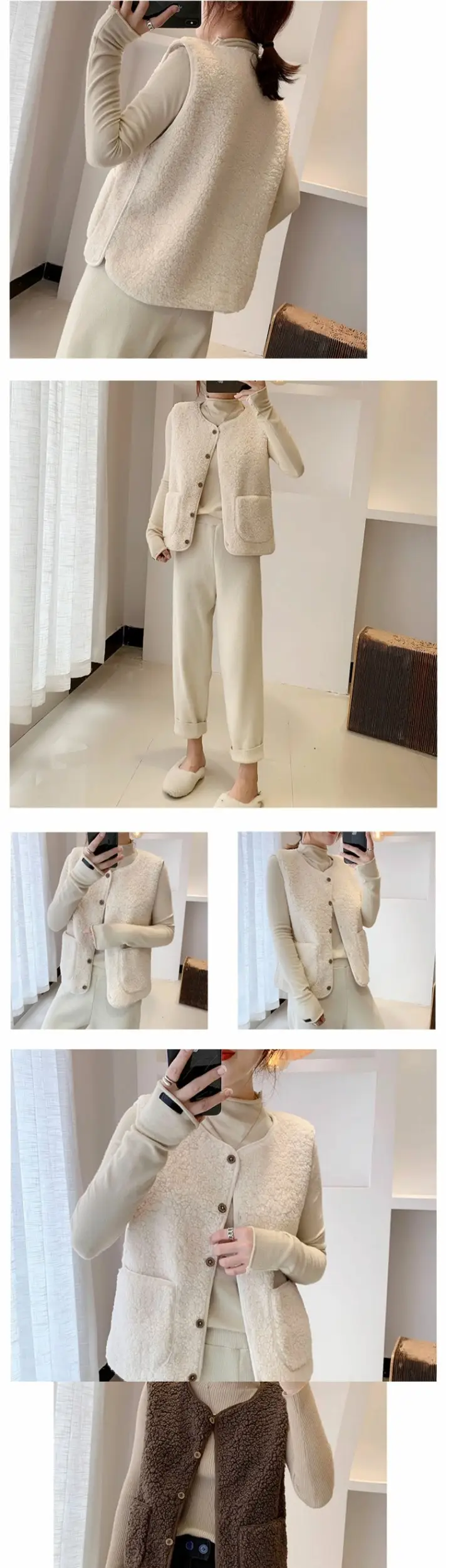 Lamb Wool Vest Women Winter Outerwear White 2023 — feature 3