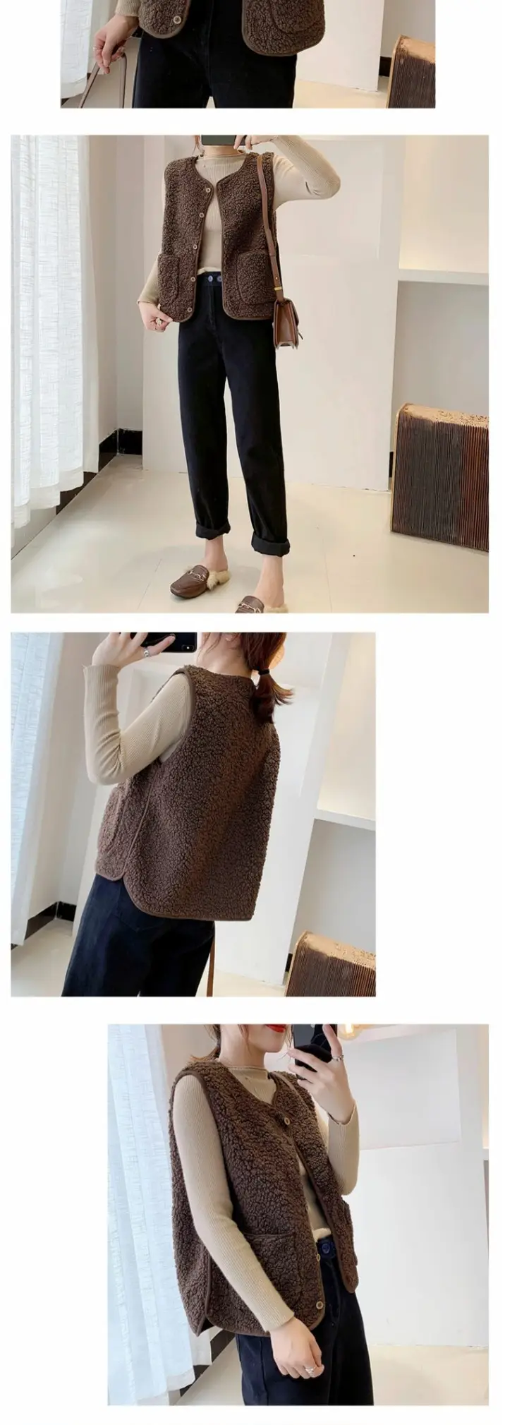 Lamb Wool Vest Women Winter Outerwear White 2023 — feature 4