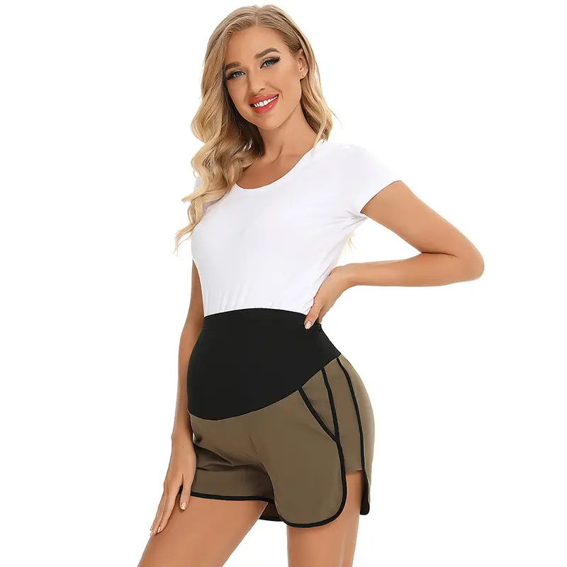 Pregnant Women's High Waist Belly Support Shorts Set - Image 3
