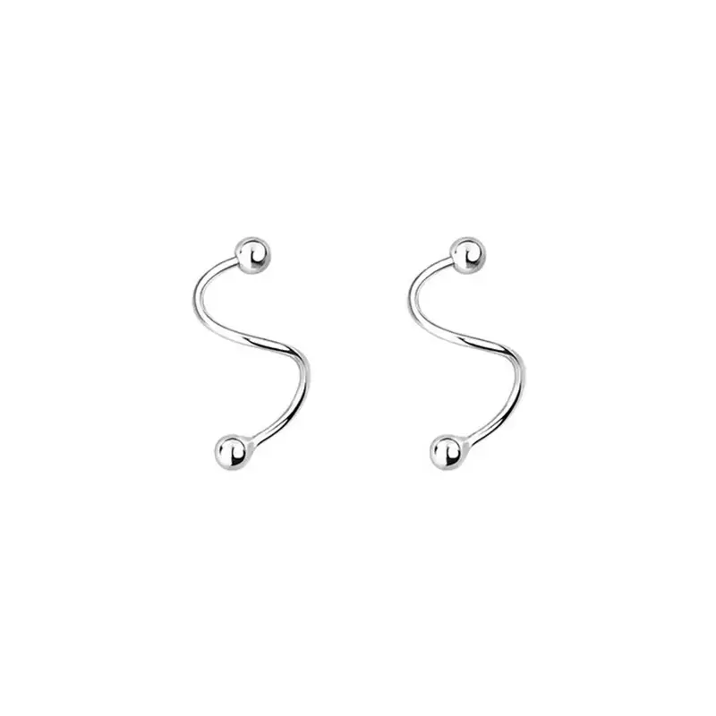 S925 Sterling Silver Simple Spring Earrings for Women