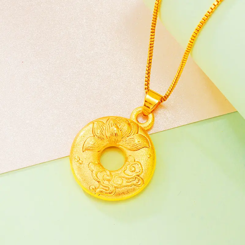 Vietnam Sand Gold Ancient Law Ping Buckle Pendant