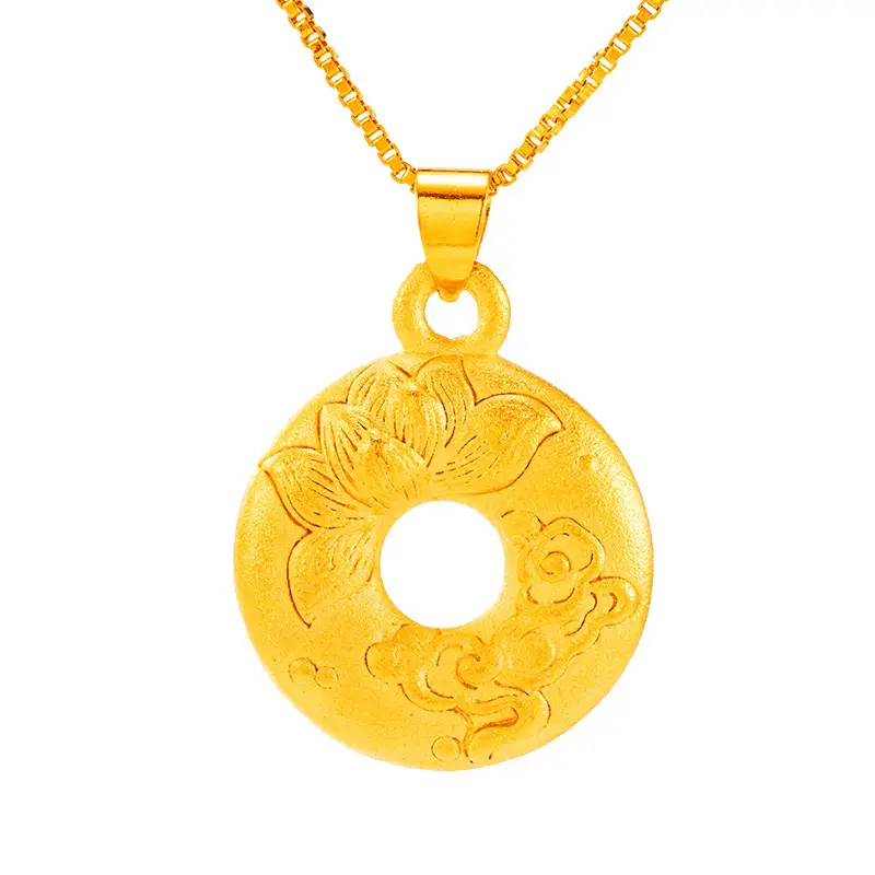 Vietnam Sand Gold Ancient Law Ping Buckle Pendant