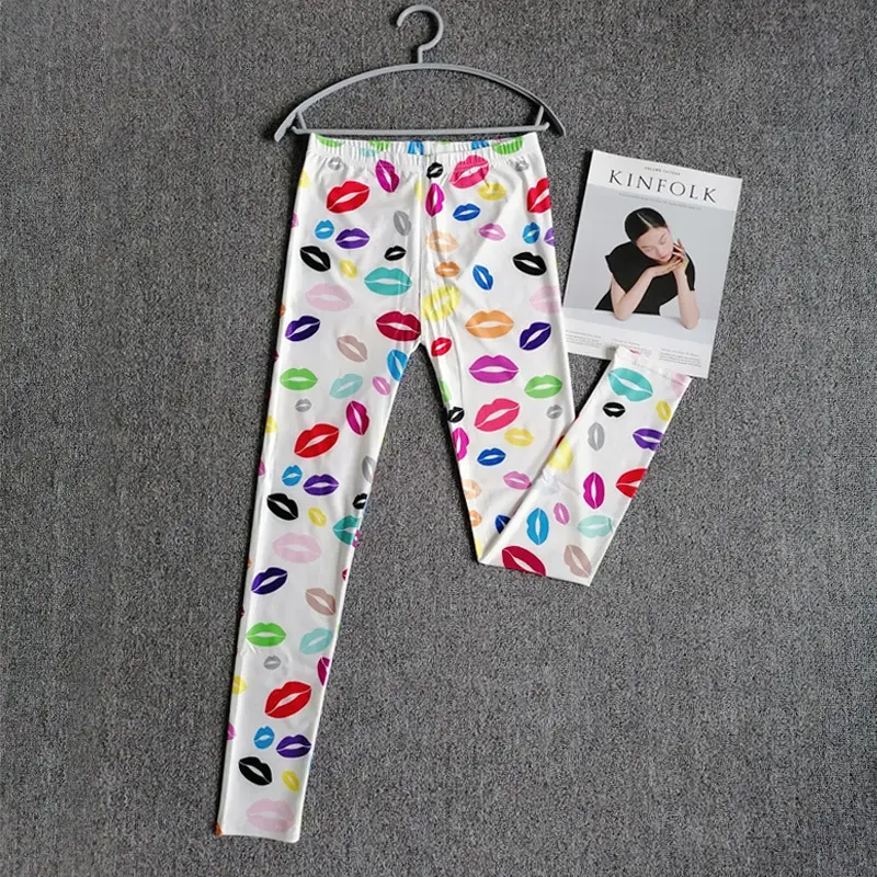 English Letter Printed Leggings Large Elastic Winter Wear