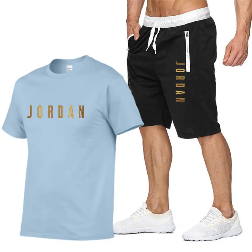 Jordan Printed Pink T-Shirt & Black Zipper Shorts Set - Image 13
