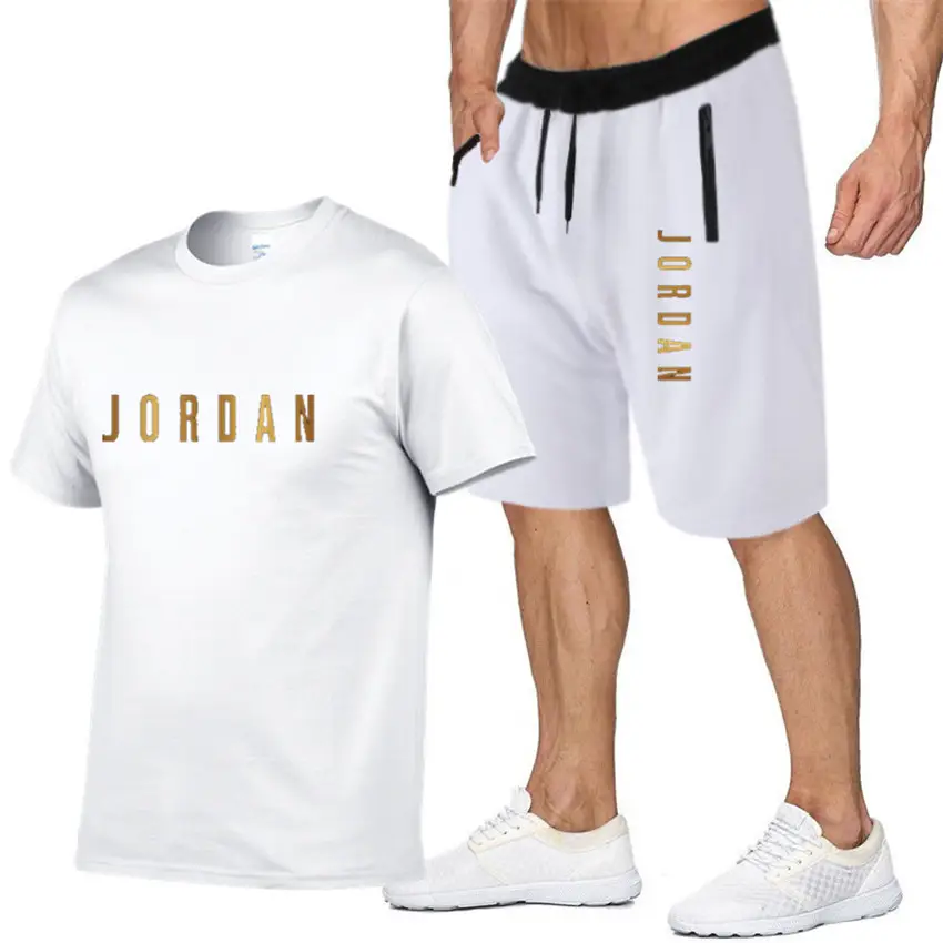 Jordan Printed Pink T-Shirt & Black Zipper Shorts Set - Image 4