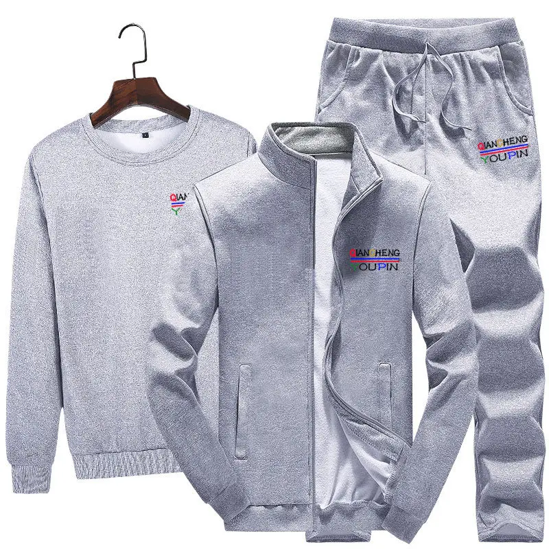 Men Black 3-Piece Sweatshirt Track Suit Spring Autumn - Image 5