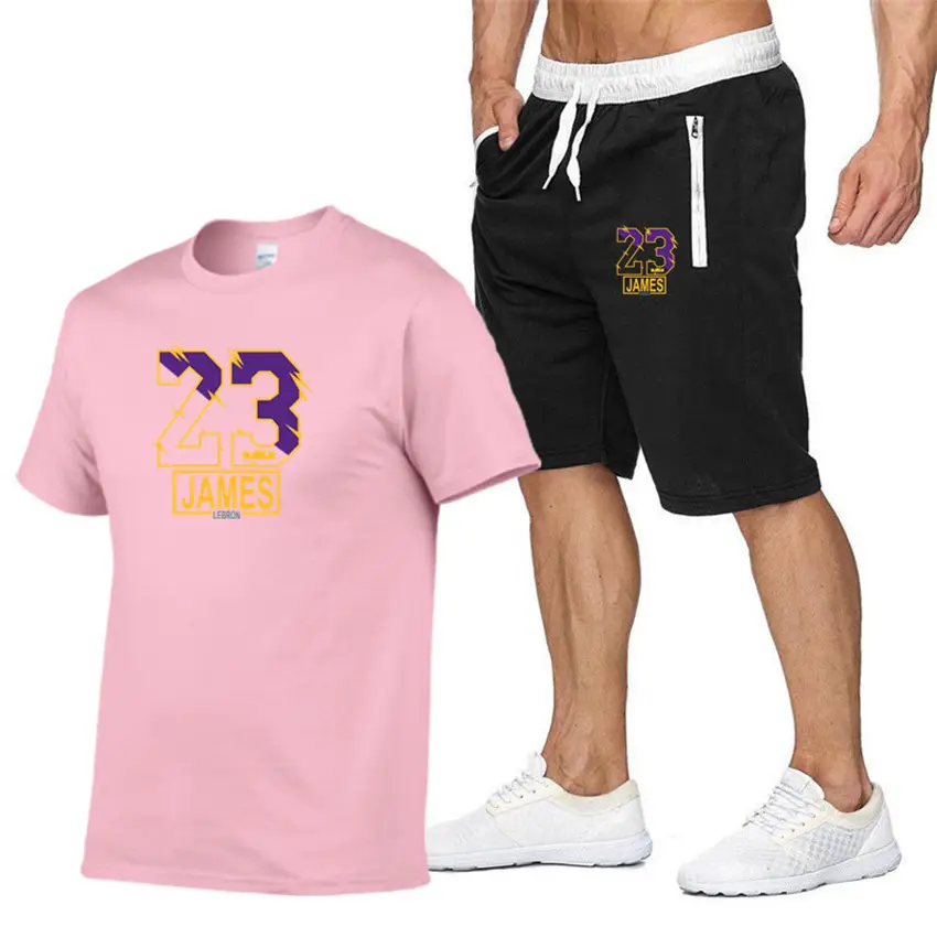 Men Maroon 23 Games Print T-Shirt & Shorts Set