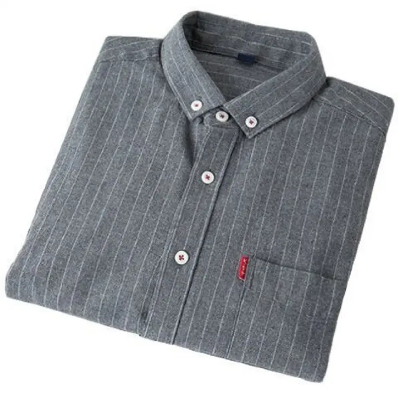Men's Long Sleeve Striped Shirt Blue Slim Fit 2020 - Image 9
