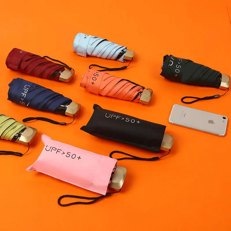 Pink Mini Pocket Umbrella with Logo - Image 13