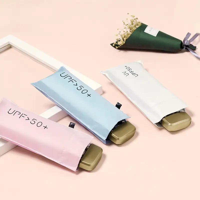 Pink Mini Pocket Umbrella with Logo - Image 14