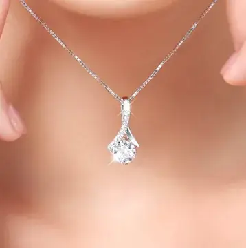 Silver Plated Zircon Micro-Inlay Korean Clavicle Necklace - Image 3
