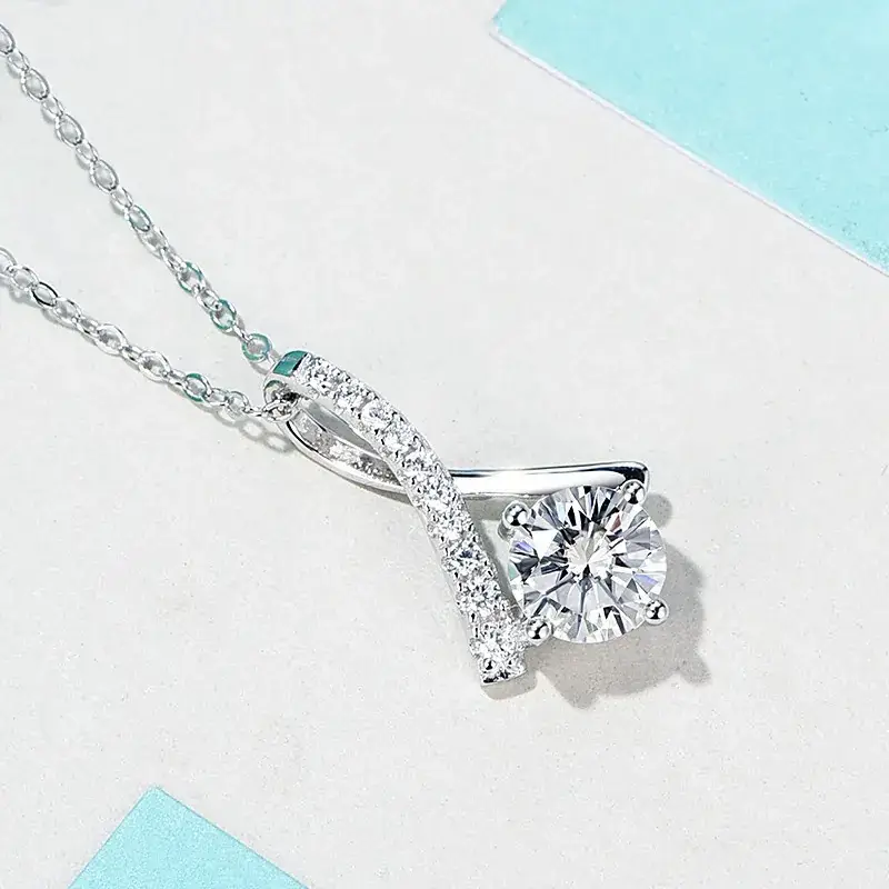 Silver Plated Zircon Micro-Inlay Korean Clavicle Necklace - Image 4