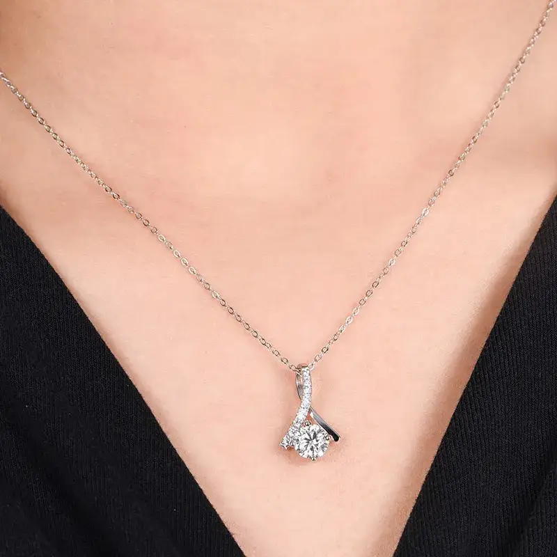 Silver Plated Zircon Micro-Inlay Korean Clavicle Necklace - Image 5
