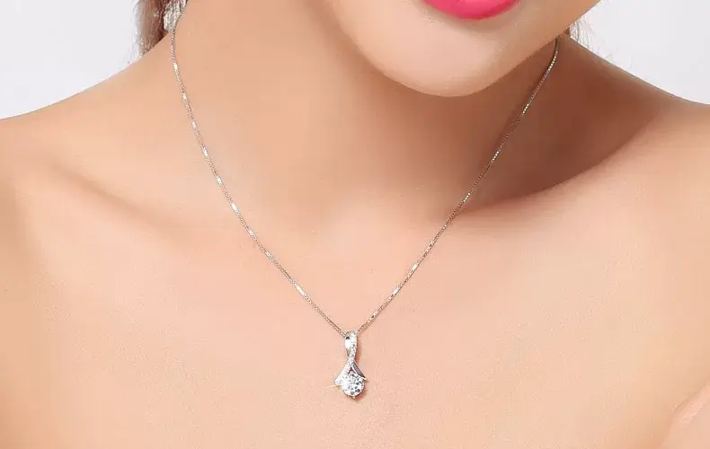Silver Plated Zircon Micro-Inlay Korean Clavicle Necklace — feature 4