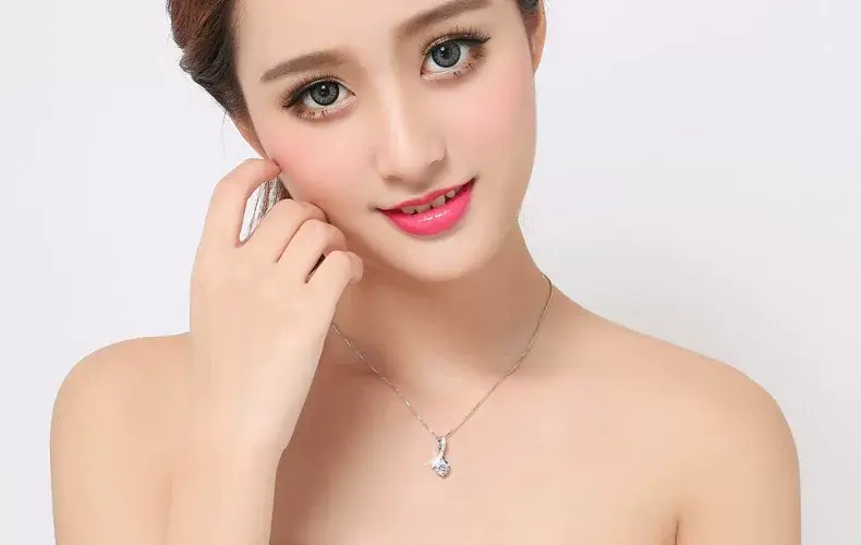 Silver Plated Zircon Micro-Inlay Korean Clavicle Necklace — feature 5
